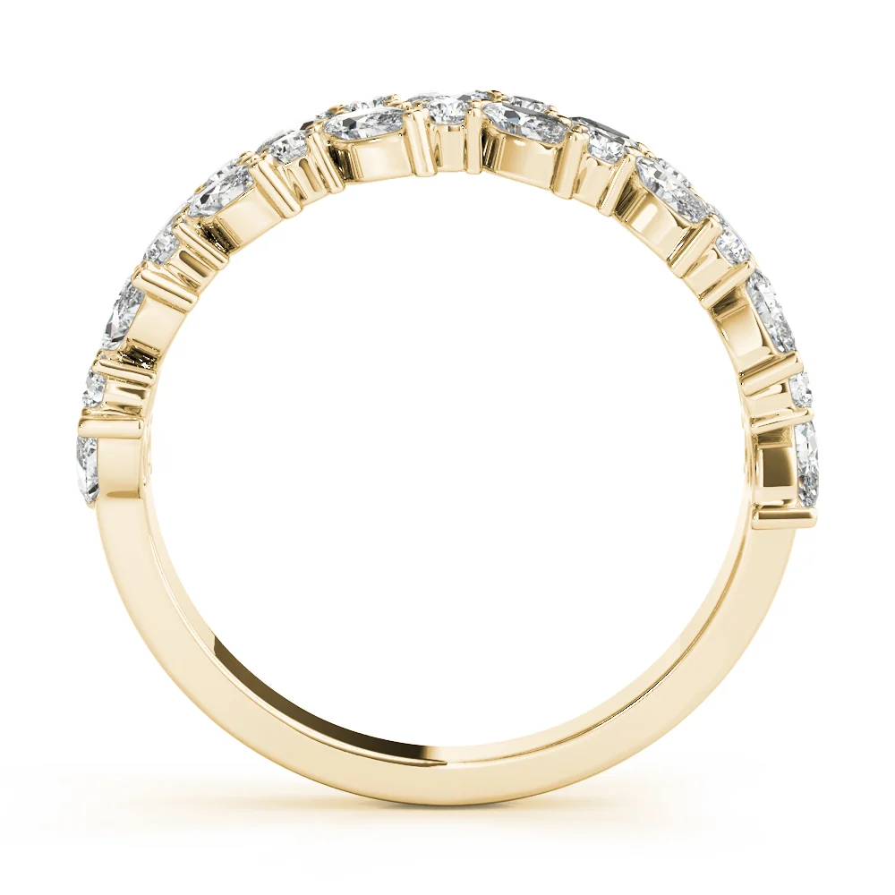 Alternating Marquise & Round 2-Row Band - Image 6