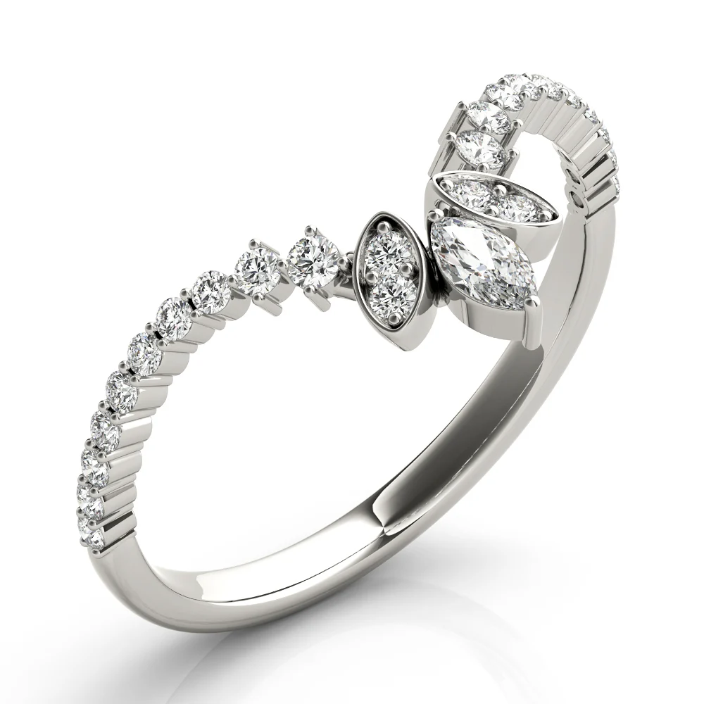 Marquise Chevron Wedding Band - Image 4