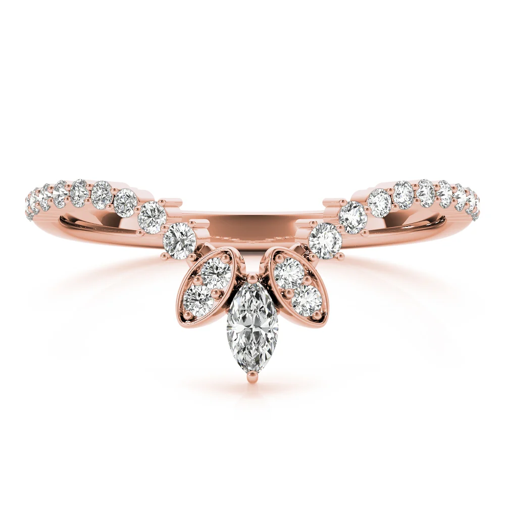 Marquise Chevron Wedding Band - Image 11