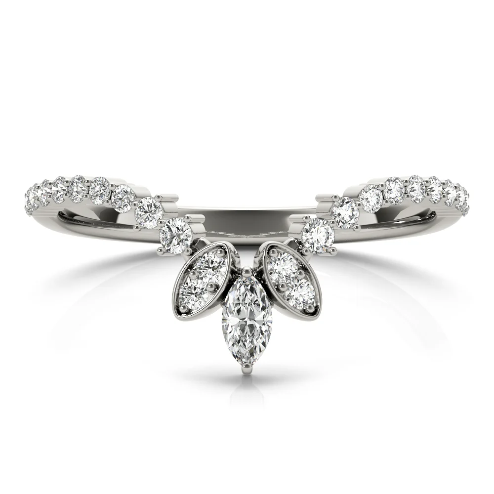 Marquise Chevron Wedding Band - Image 3