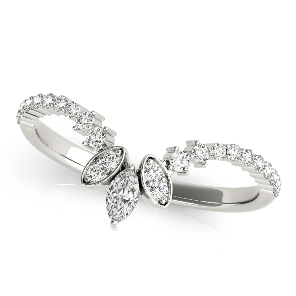 Marquise Chevron Wedding Band