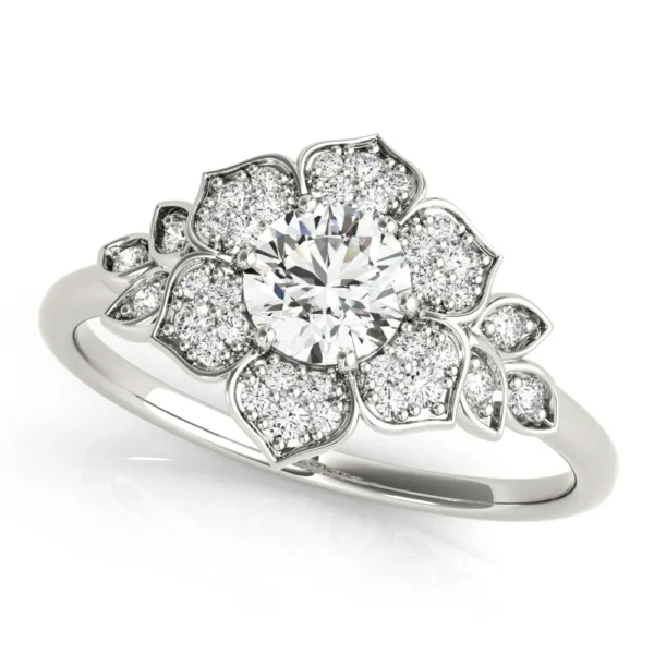 Floral Halo Engagement Ring