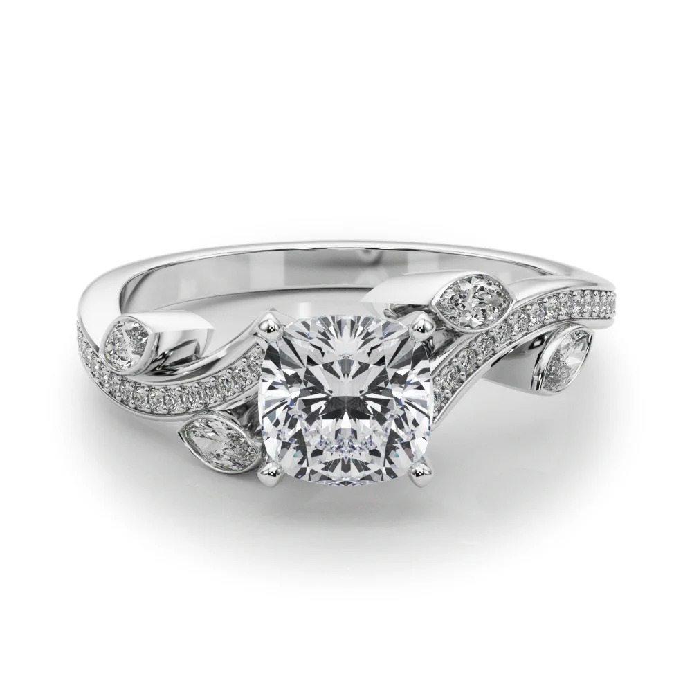 Marquise Accented Bypass Engagement Ring - Image 15