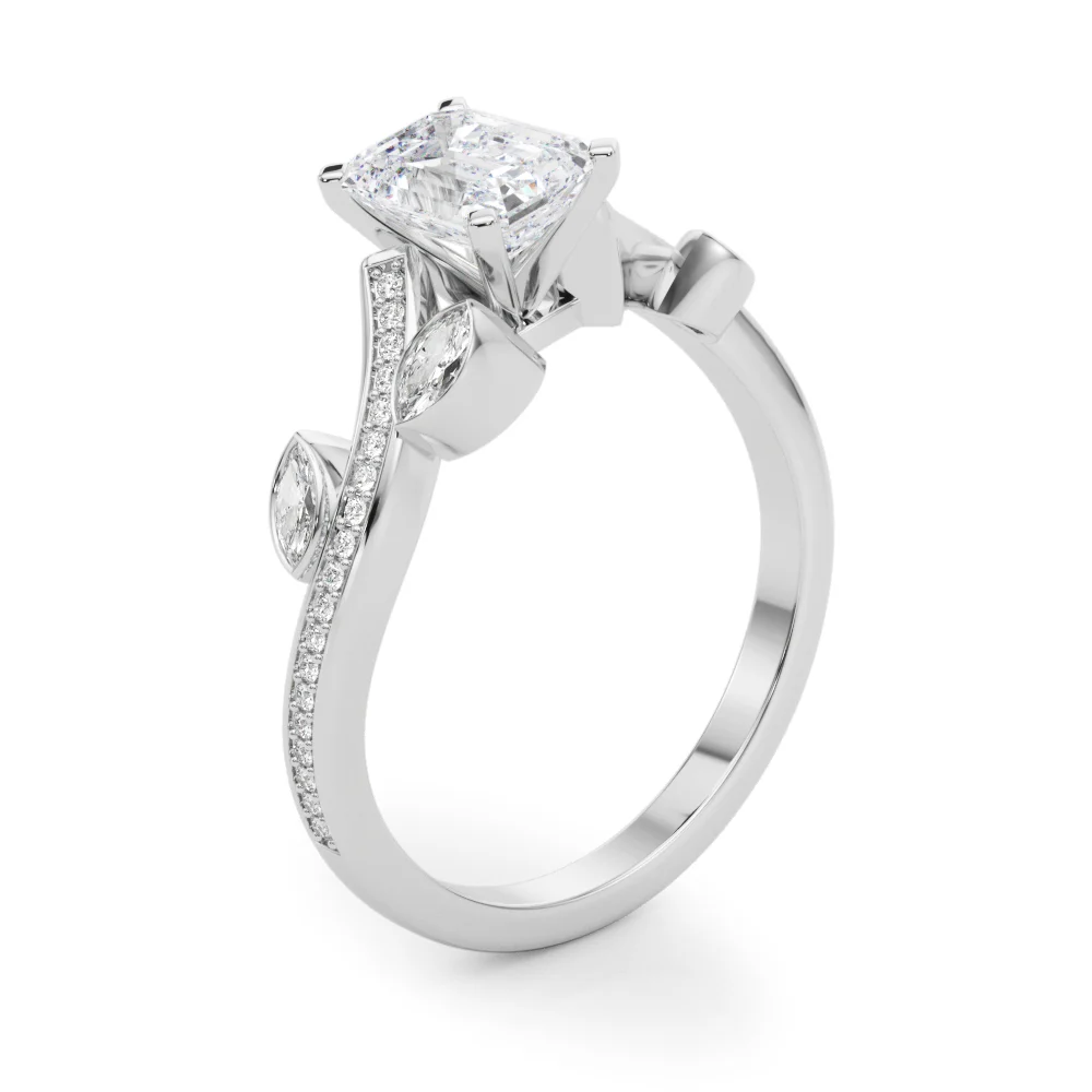 Marquise Accented Bypass Engagement Ring - Image 23