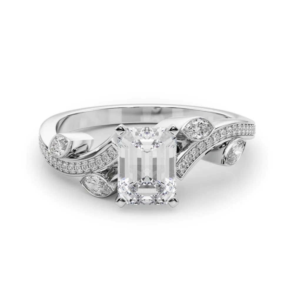 Marquise Accented Bypass Engagement Ring - Image 16