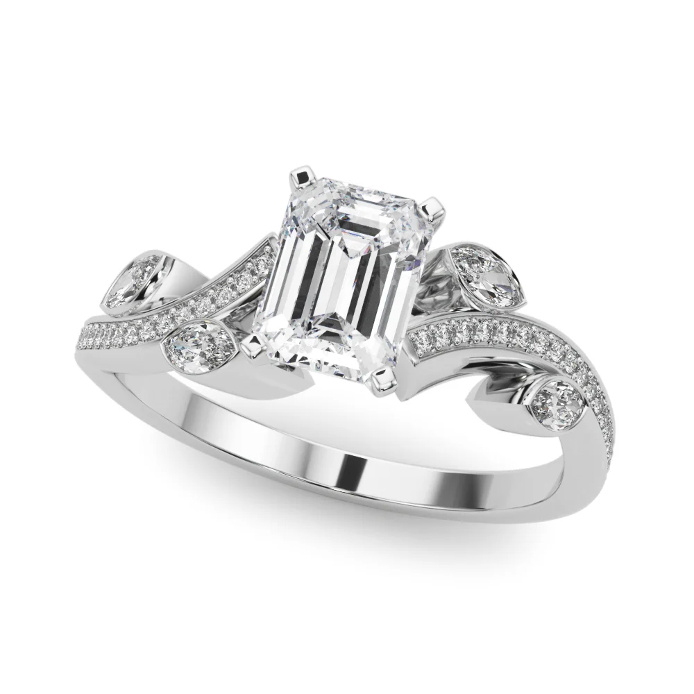 Marquise Accented Bypass Engagement Ring - Image 2