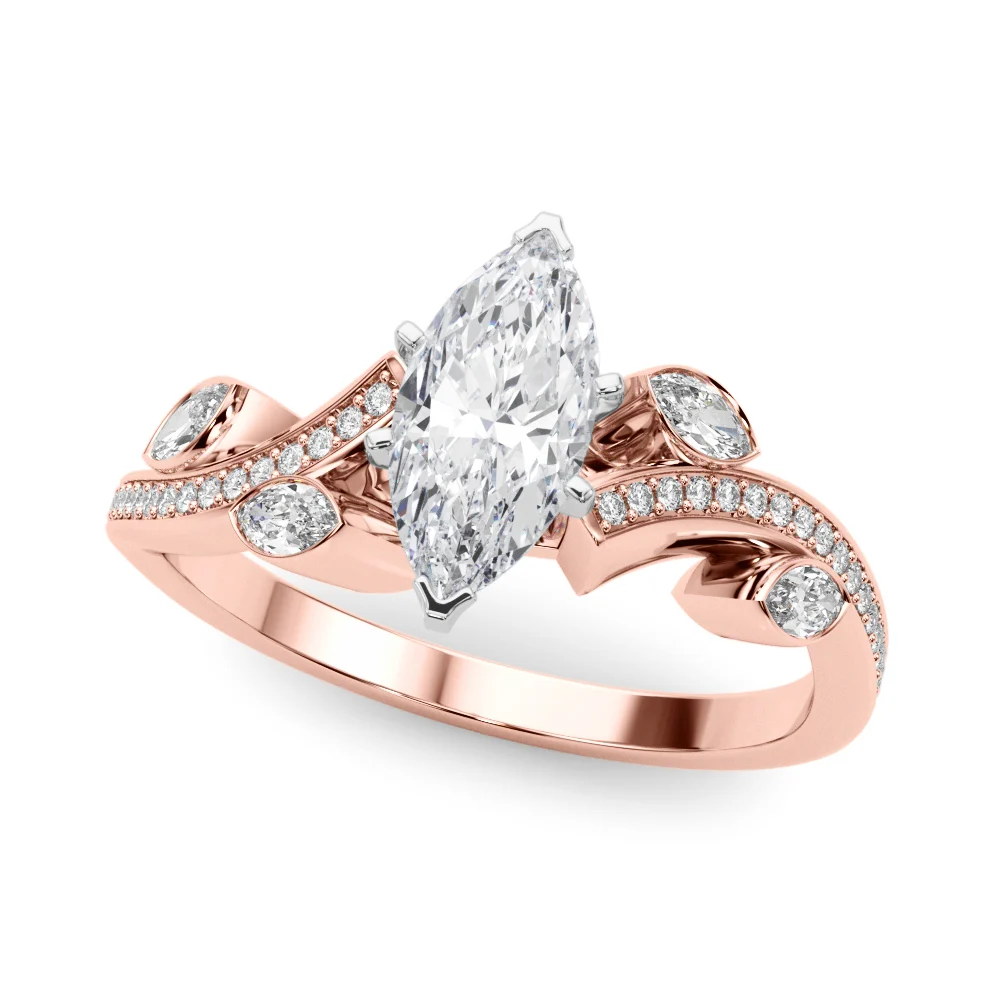 Marquise Accented Bypass Engagement Ring - Image 73