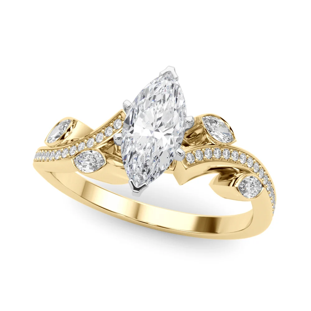 Marquise Accented Bypass Engagement Ring - Image 38