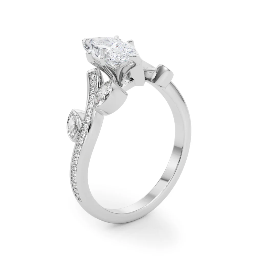 Marquise Accented Bypass Engagement Ring - Image 24