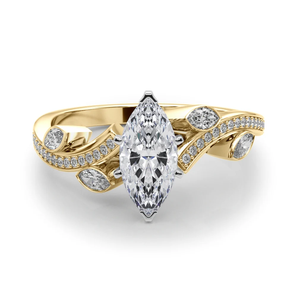 Marquise Accented Bypass Engagement Ring - Image 52