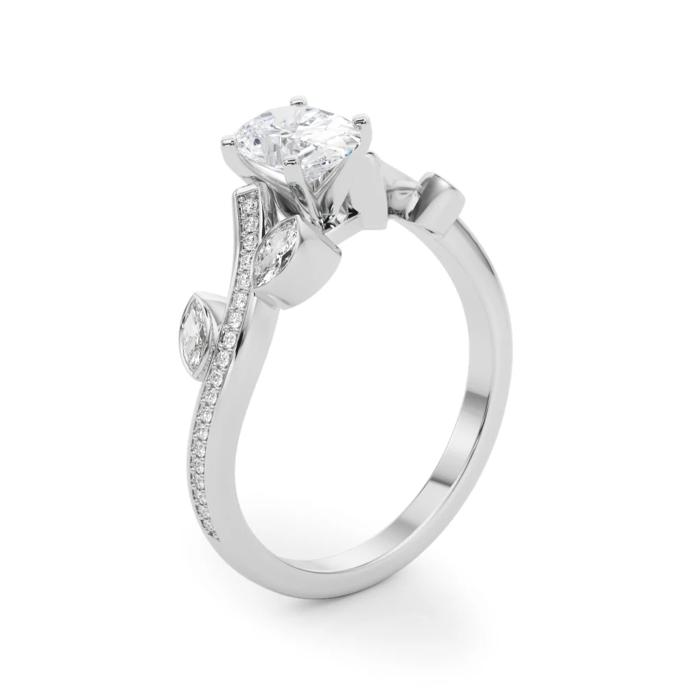 Marquise Accented Bypass Engagement Ring - Image 25