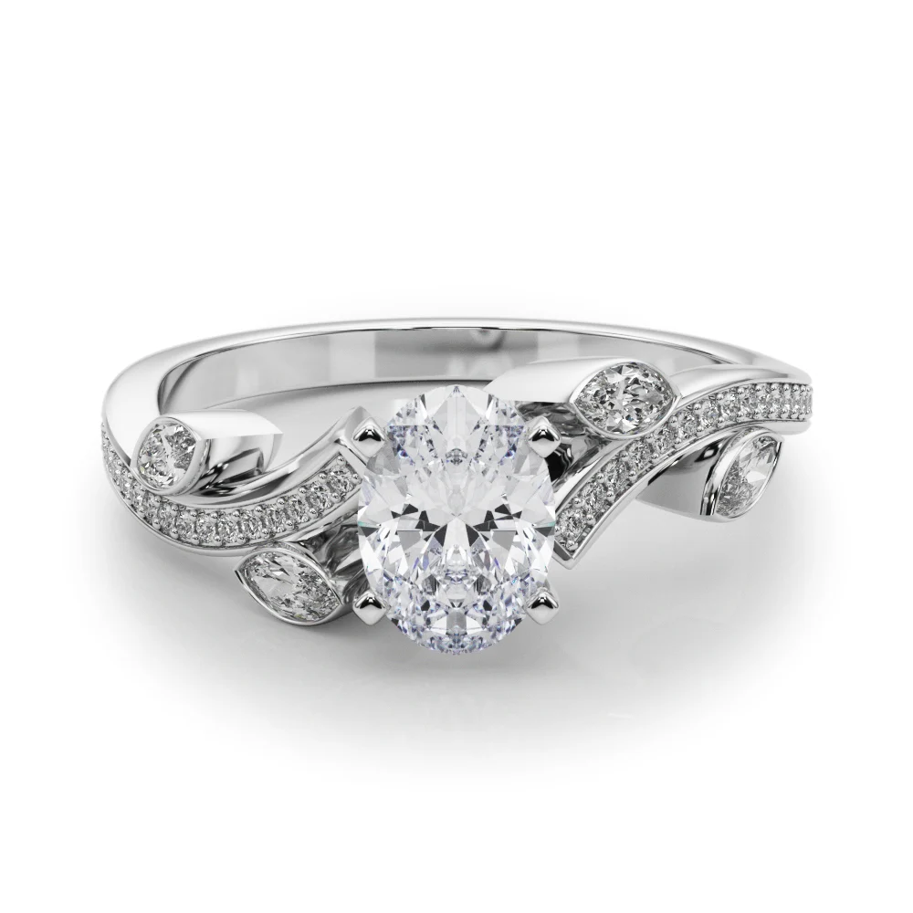 Marquise Accented Bypass Engagement Ring - Image 18