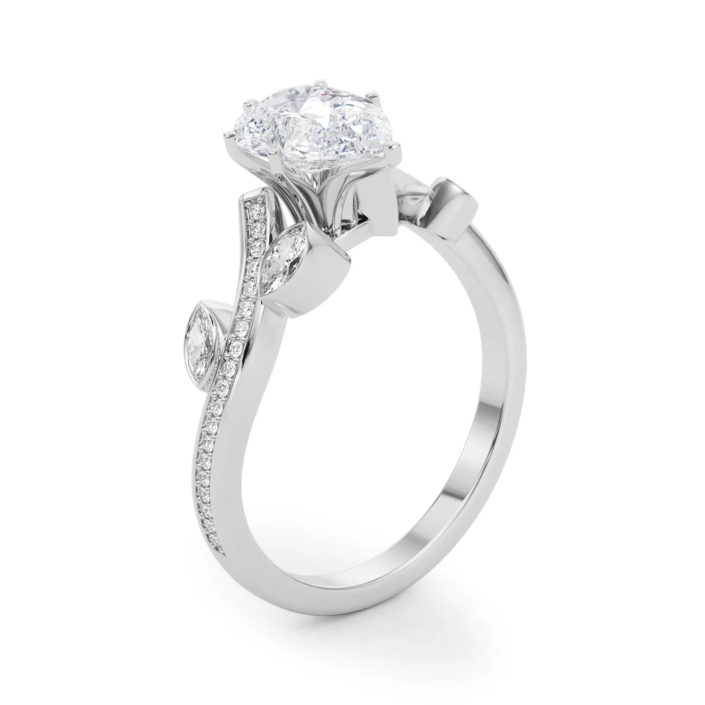 Marquise Accented Bypass Engagement Ring - Image 26