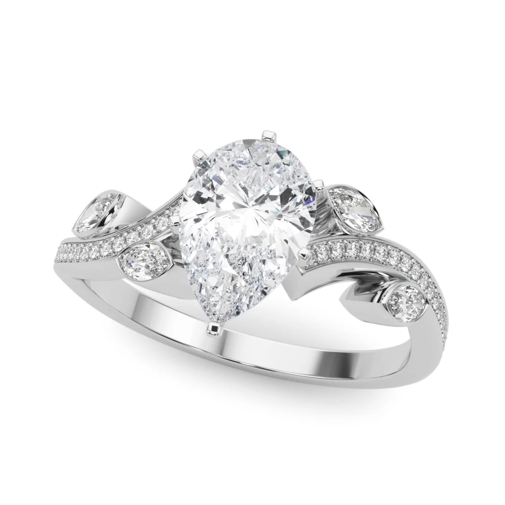 Marquise Accented Bypass Engagement Ring - Image 5