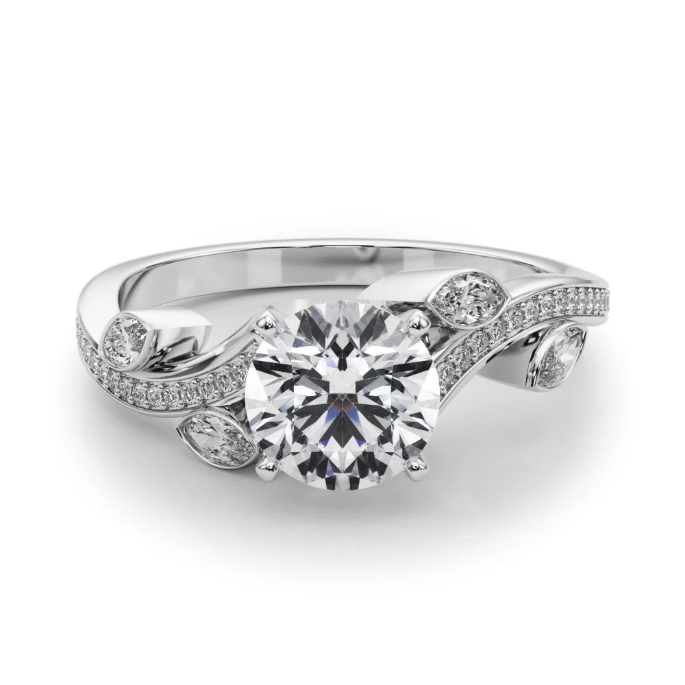 Marquise Accented Bypass Engagement Ring - Image 20