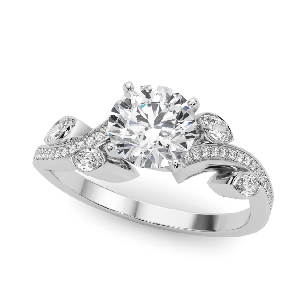 Marquise Accented Bypass Engagement Ring - Image 6