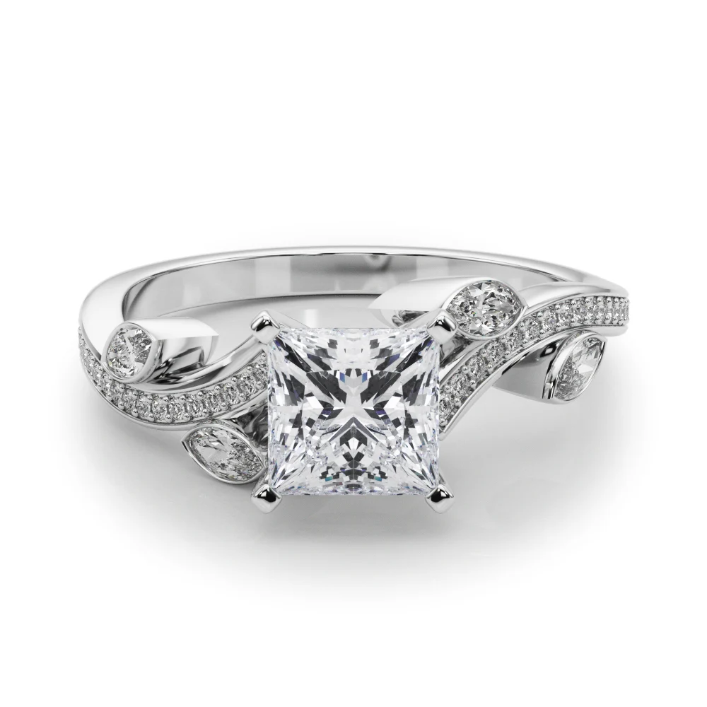 Marquise Accented Bypass Engagement Ring - Image 21