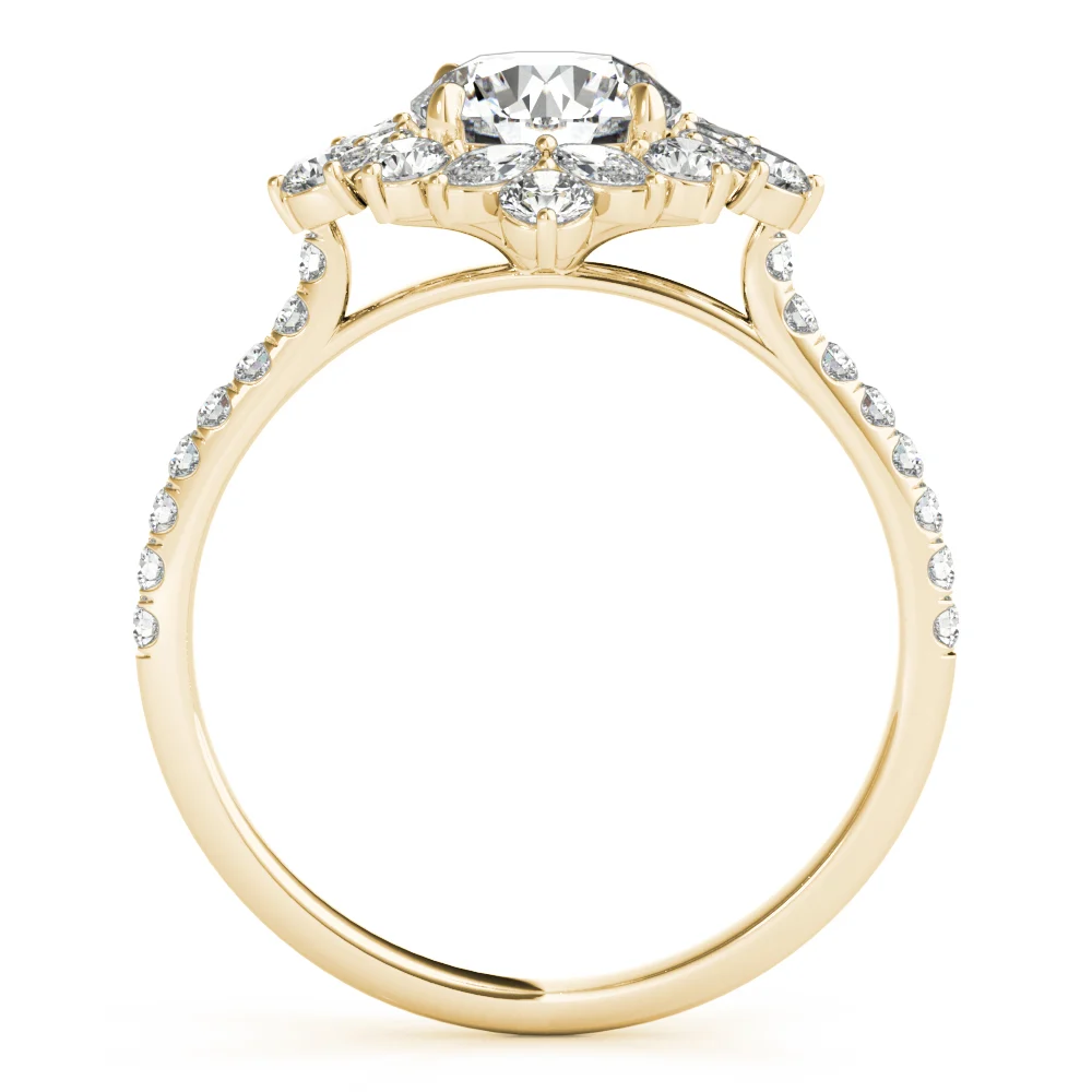 Mixed Shape Halo Round Engagement Ring - Image 7