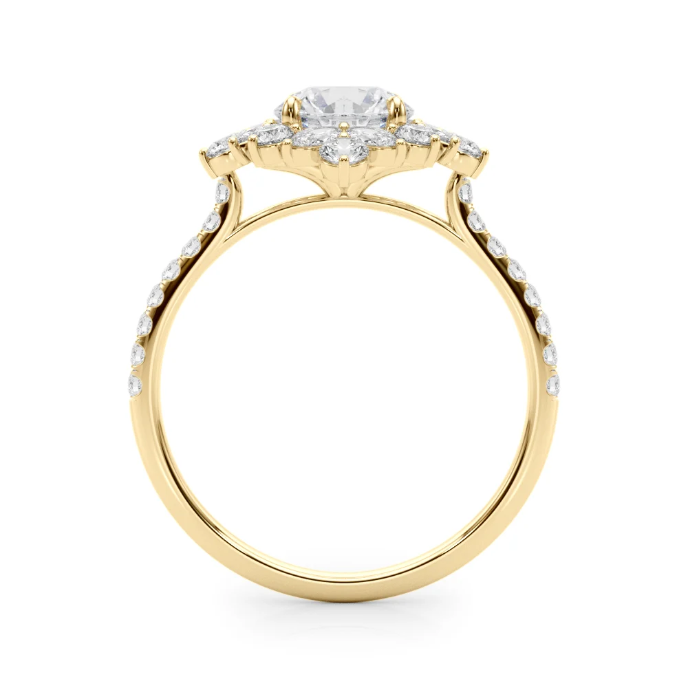 Mixed Shape Halo Round Engagement Ring - Image 10