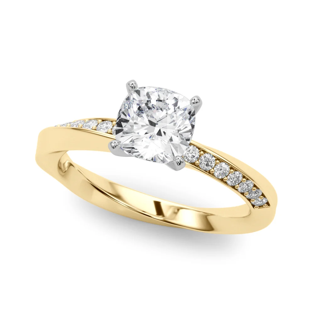 Single Row Twisted Prong Engagement Ring - Image 36