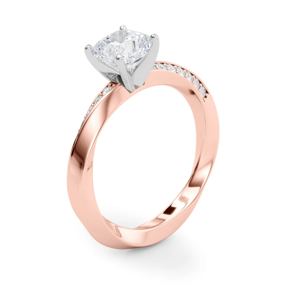Single Row Twisted Prong Engagement Ring - Image 92