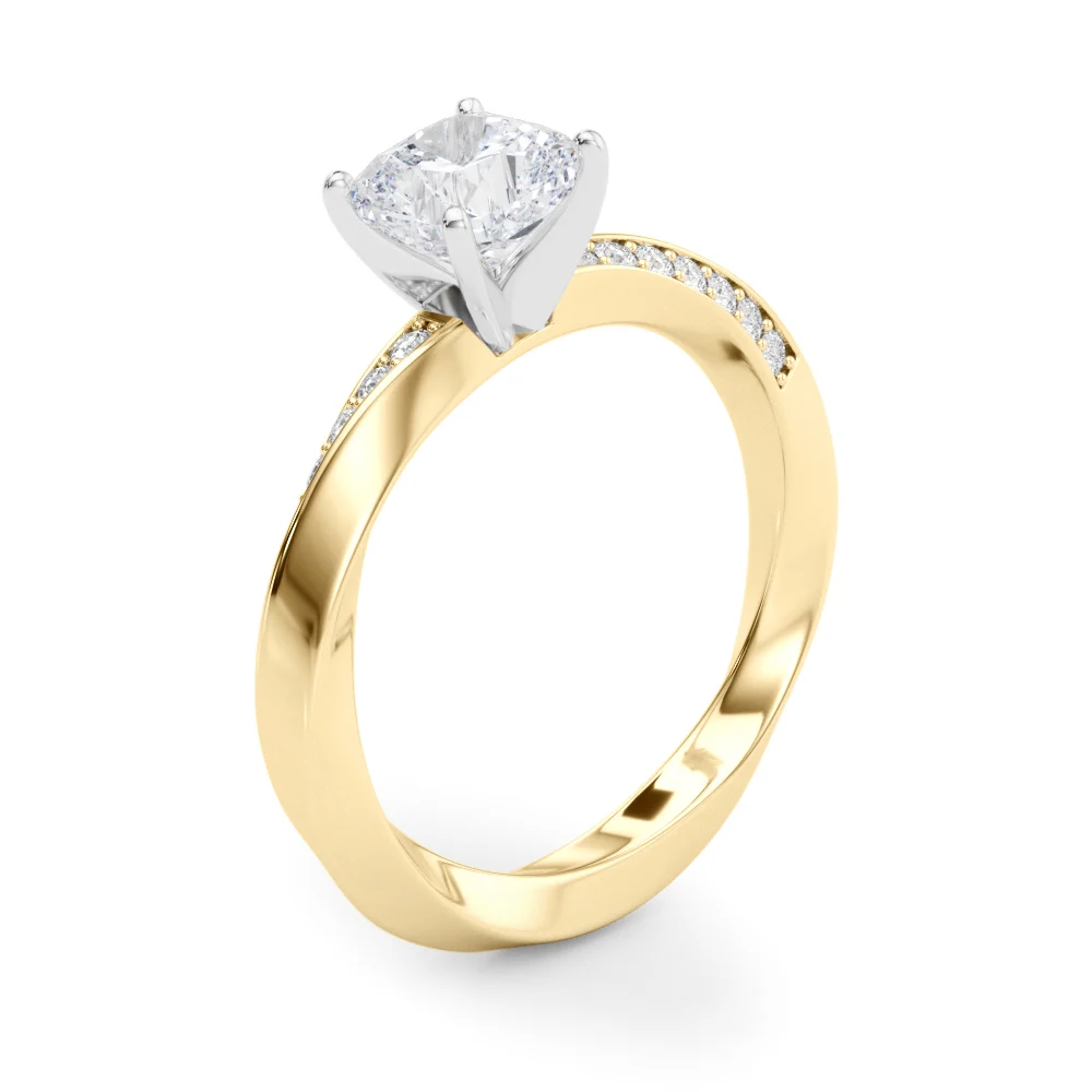 Single Row Twisted Prong Engagement Ring - Image 57