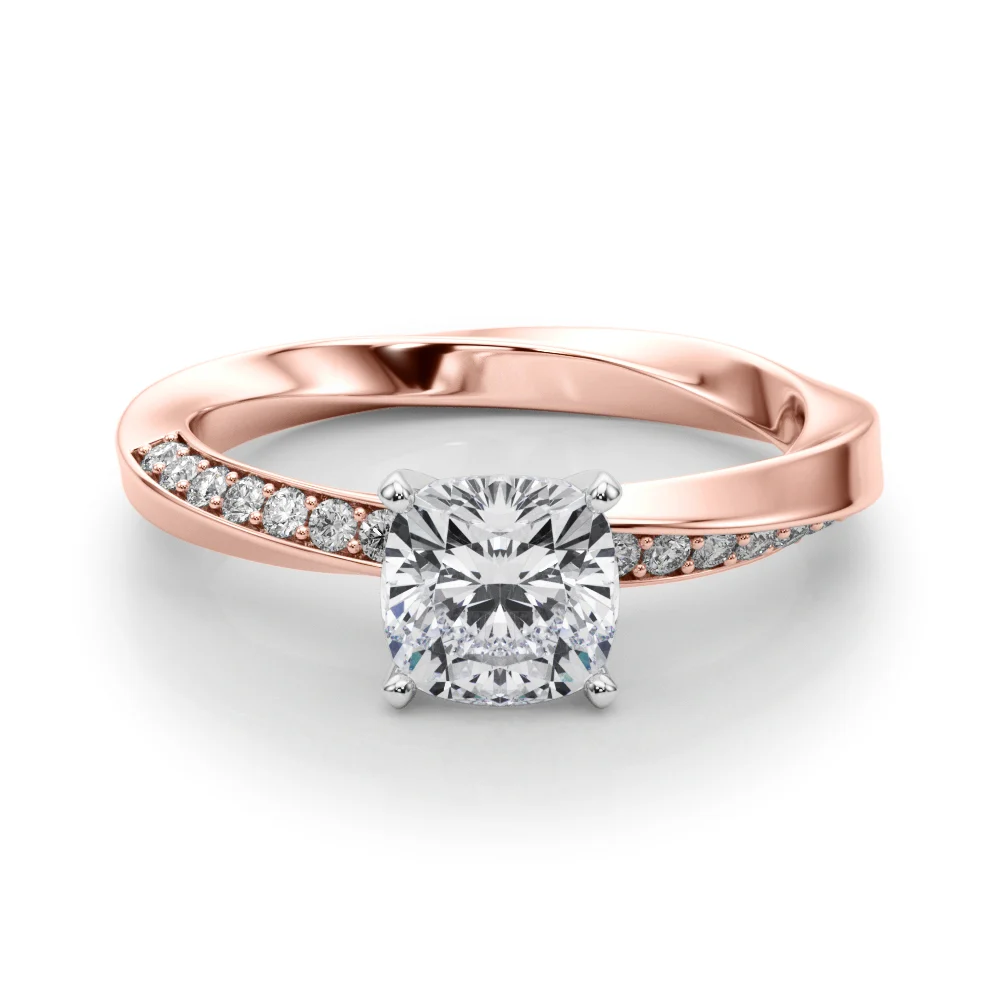 Single Row Twisted Prong Engagement Ring - Image 85