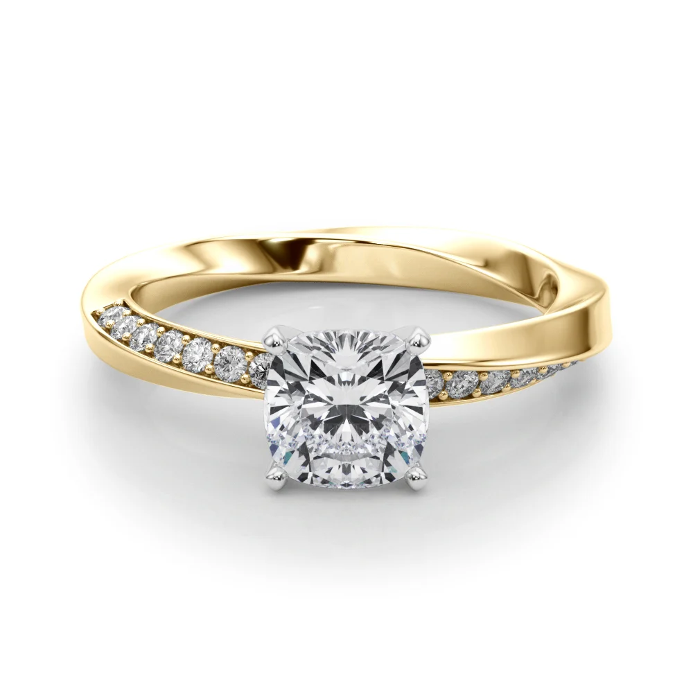 Single Row Twisted Prong Engagement Ring - Image 50