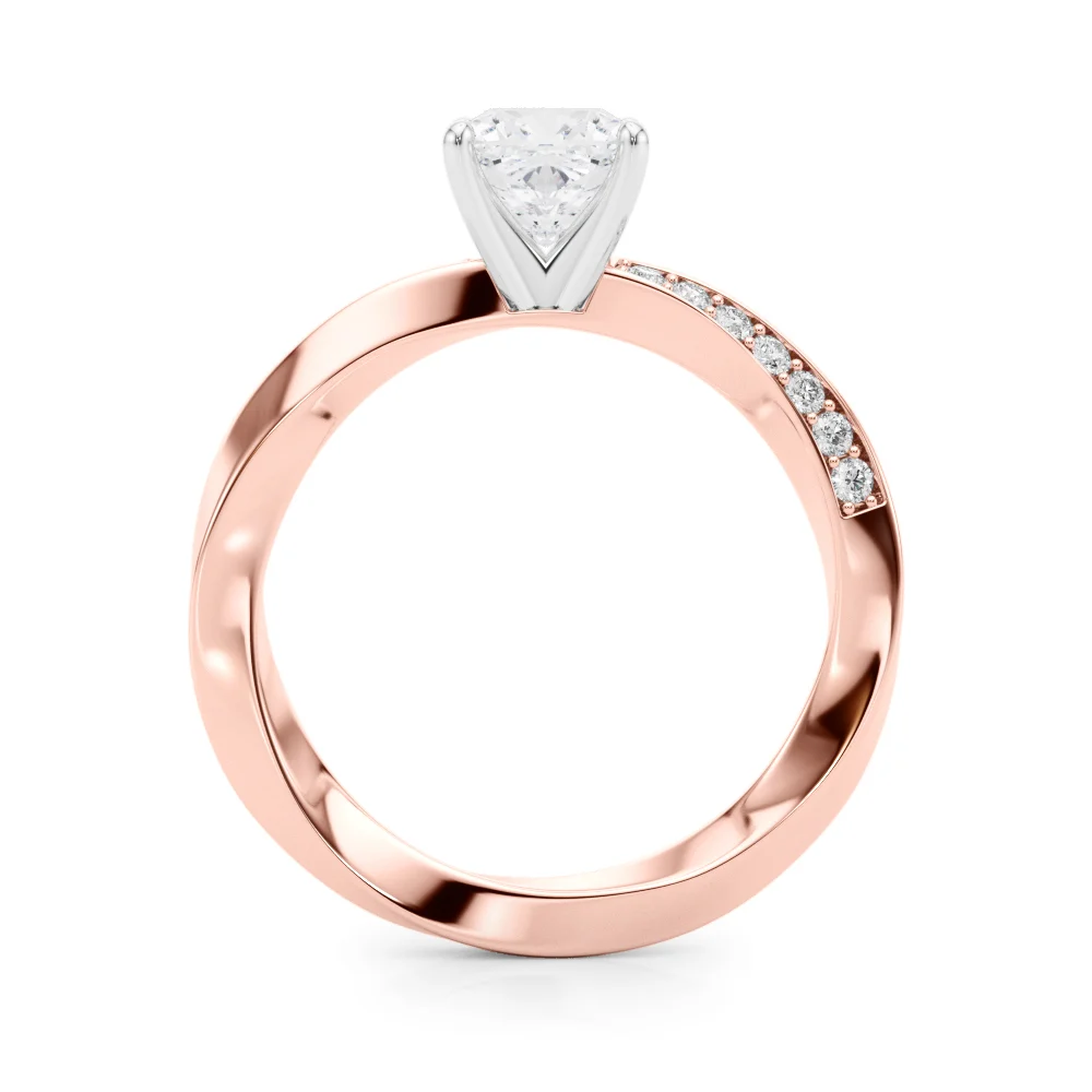 Single Row Twisted Prong Engagement Ring - Image 78