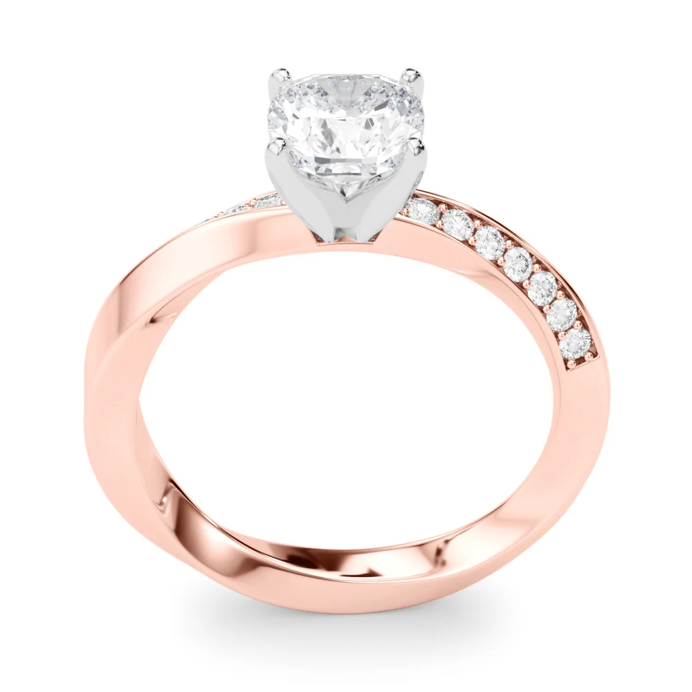 Single Row Twisted Prong Engagement Ring - Image 99