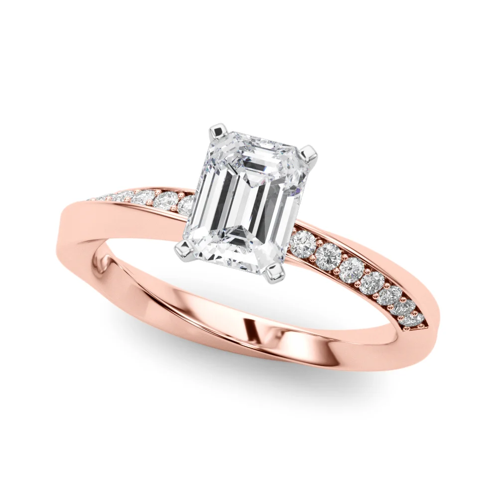 Single Row Twisted Prong Engagement Ring - Image 72