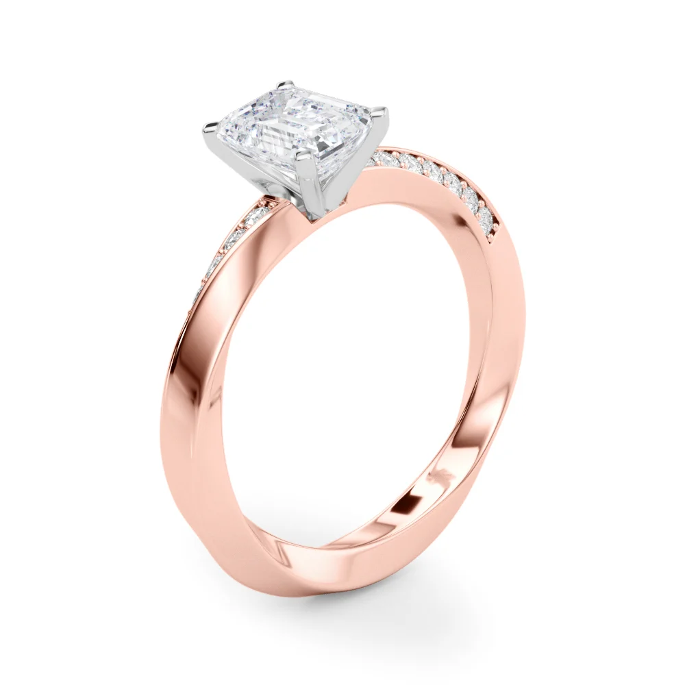 Single Row Twisted Prong Engagement Ring - Image 93