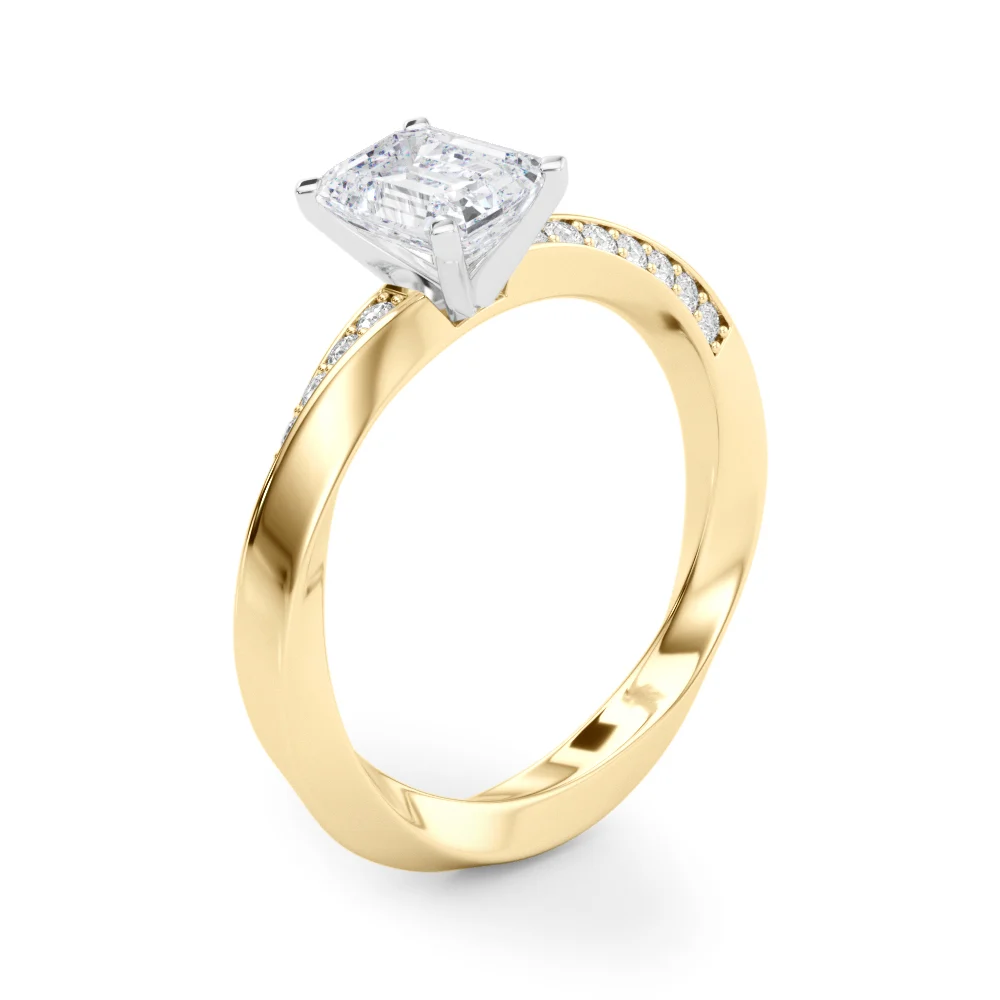 Single Row Twisted Prong Engagement Ring - Image 58