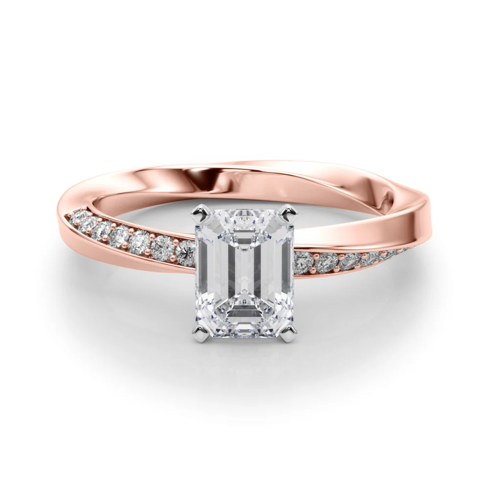 Single Row Twisted Prong Engagement Ring - Image 86