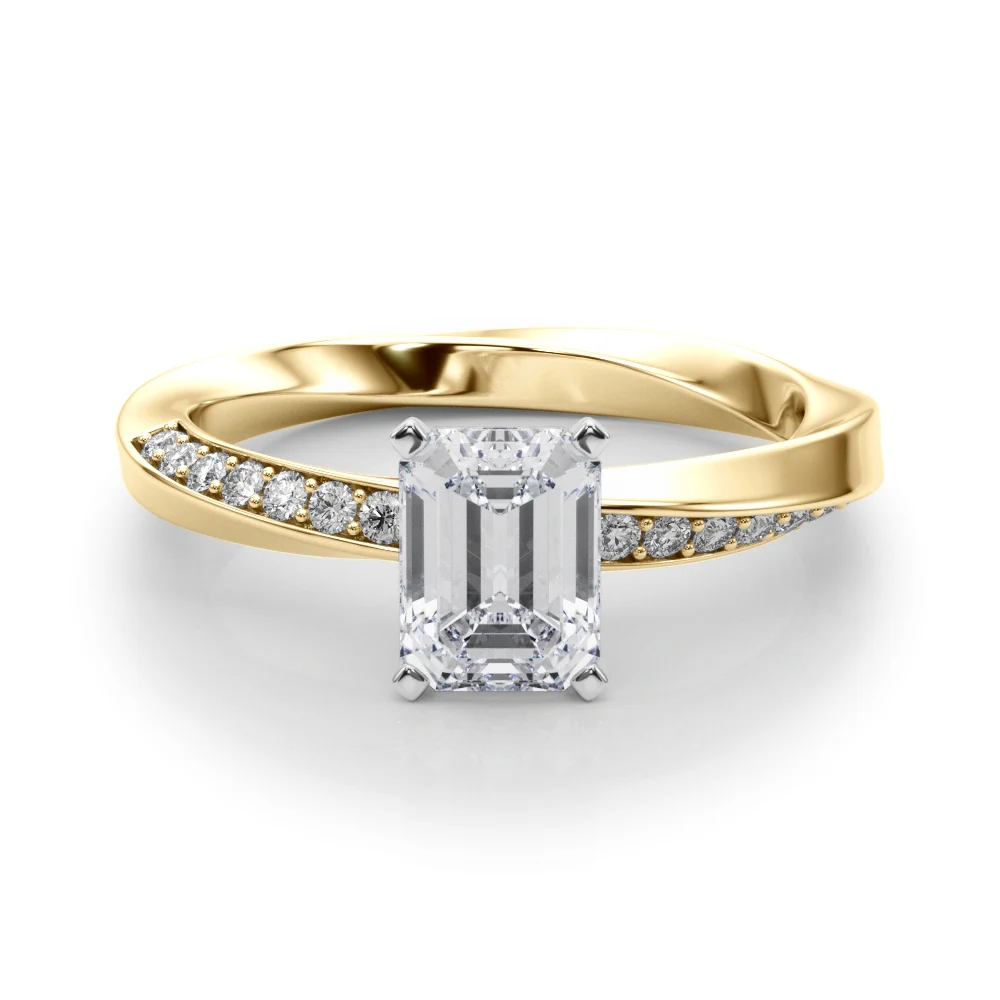 Single Row Twisted Prong Engagement Ring - Image 51