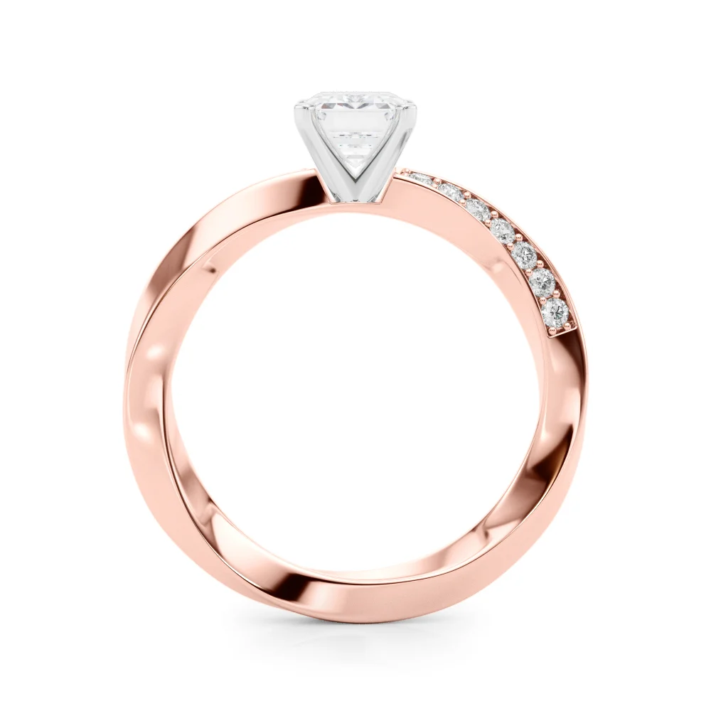 Single Row Twisted Prong Engagement Ring - Image 79