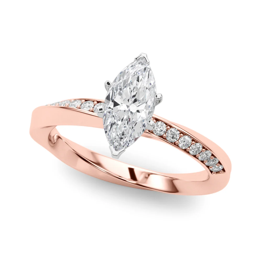 Single Row Twisted Prong Engagement Ring - Image 73