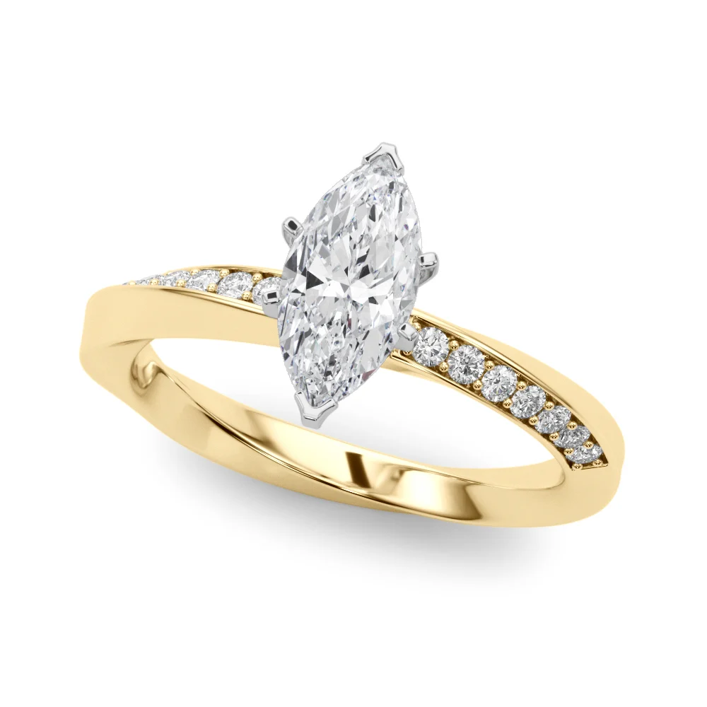 Single Row Twisted Prong Engagement Ring - Image 38