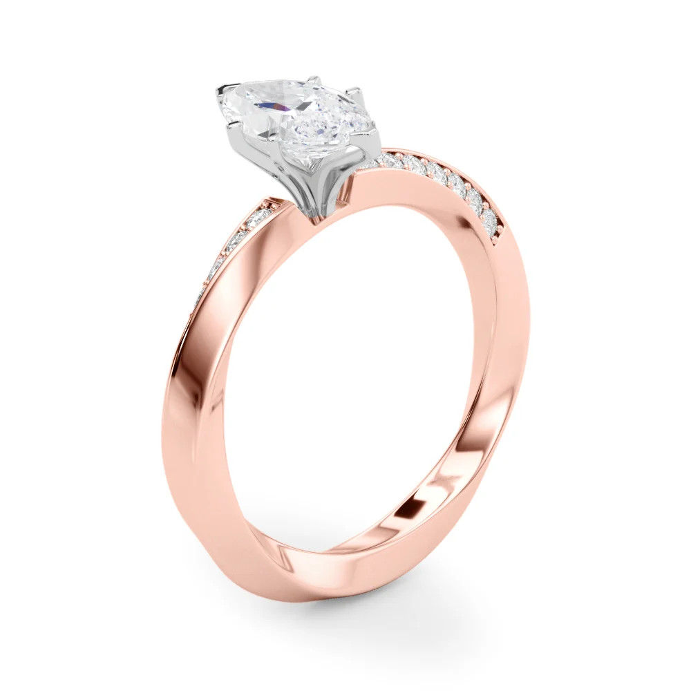 Single Row Twisted Prong Engagement Ring - Image 94