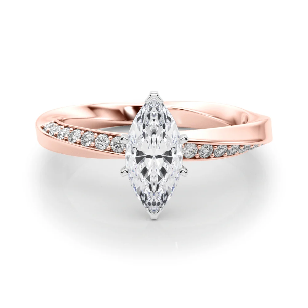 Single Row Twisted Prong Engagement Ring - Image 87