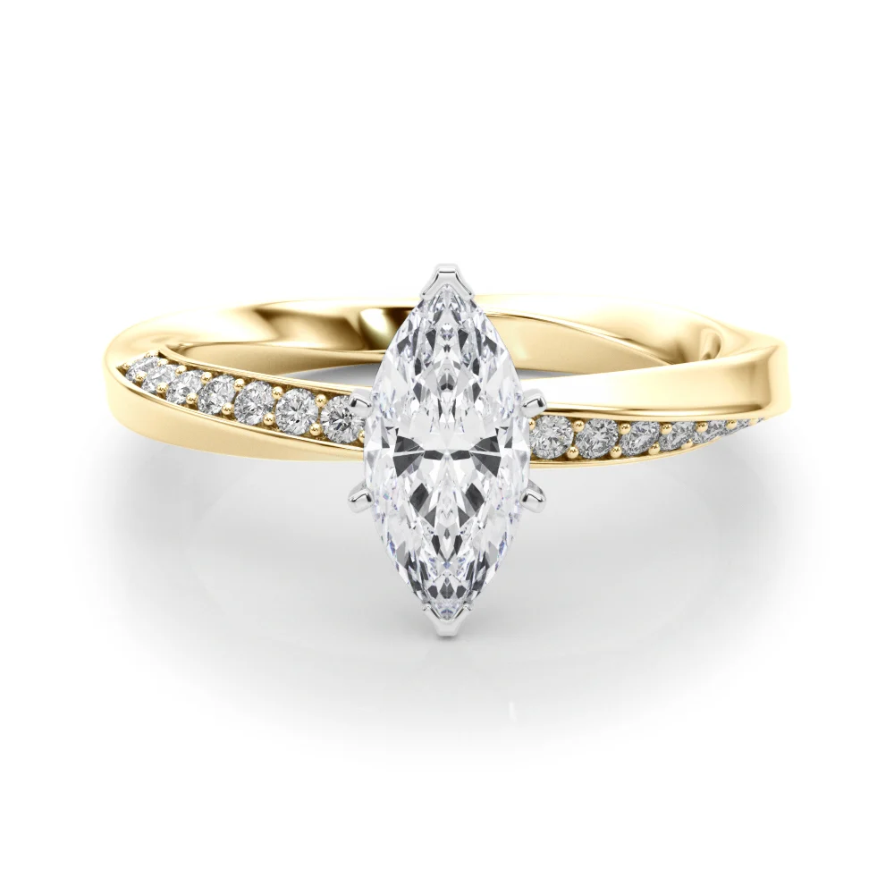 Single Row Twisted Prong Engagement Ring - Image 52