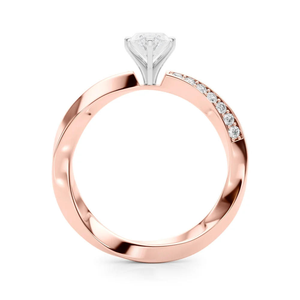 Single Row Twisted Prong Engagement Ring - Image 80