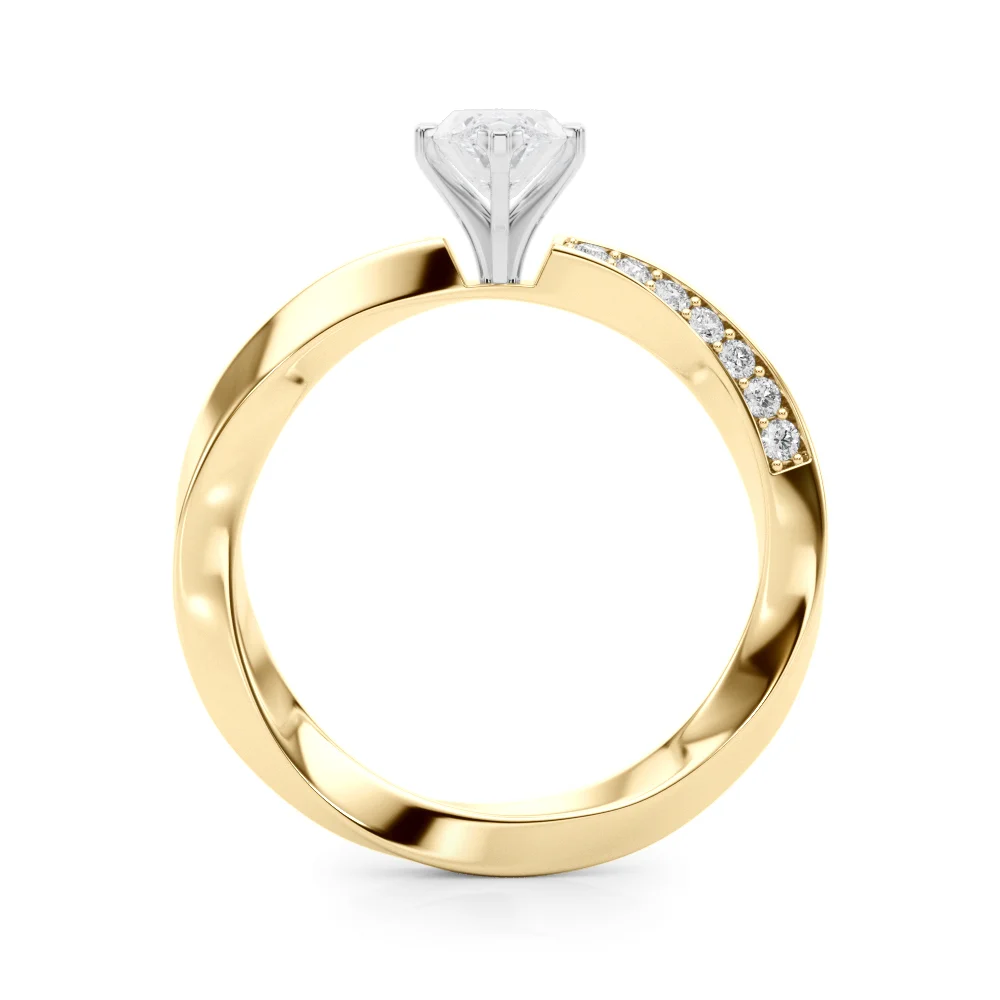 Single Row Twisted Prong Engagement Ring - Image 45