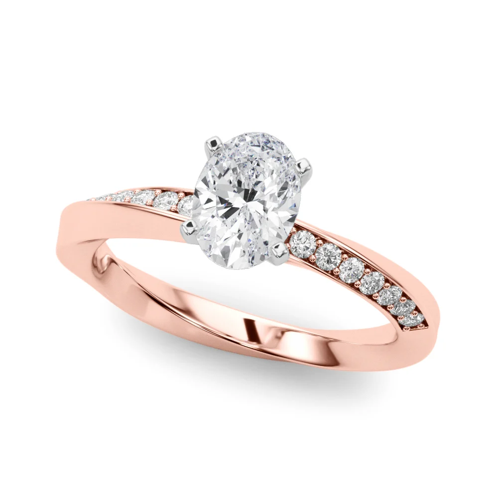Single Row Twisted Prong Engagement Ring - Image 74