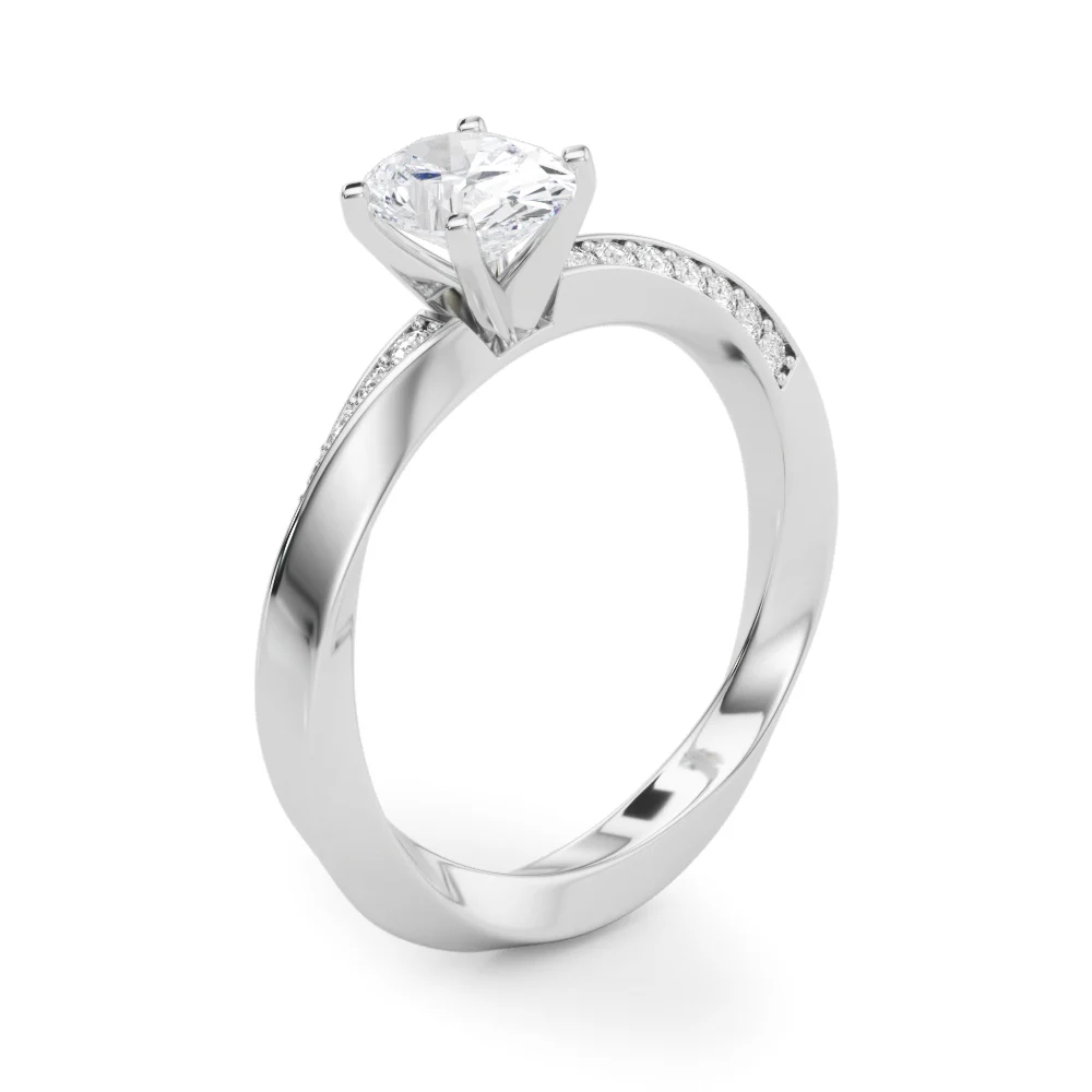 Single Row Twisted Prong Engagement Ring - Image 25