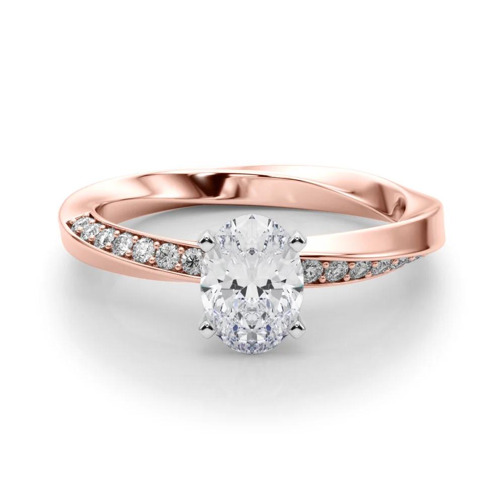 Single Row Twisted Prong Engagement Ring - Image 88