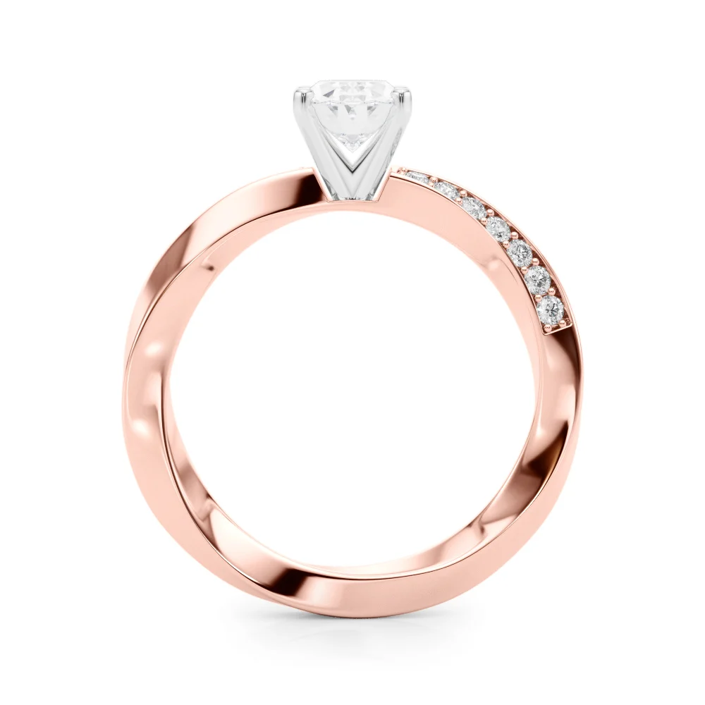 Single Row Twisted Prong Engagement Ring - Image 81