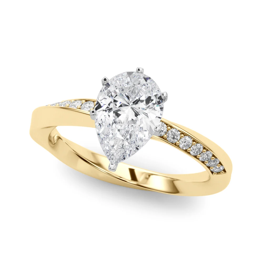 Single Row Twisted Prong Engagement Ring - Image 40
