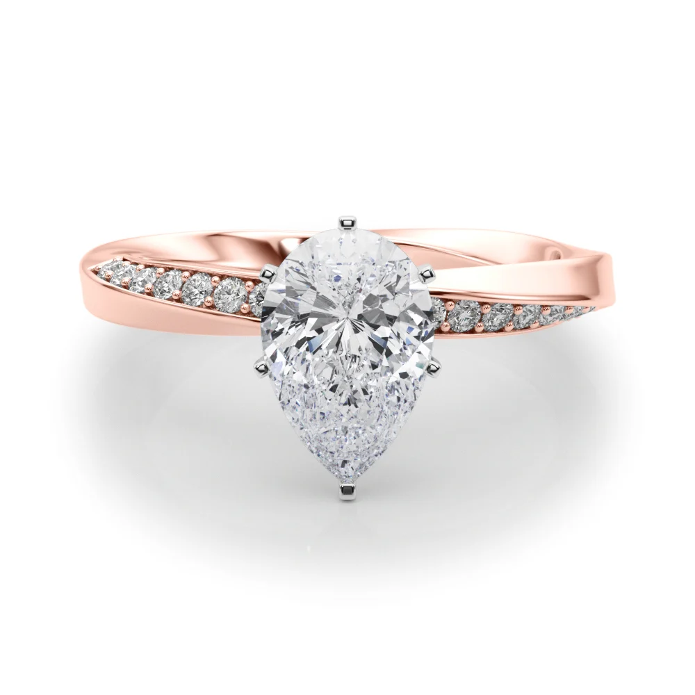 Single Row Twisted Prong Engagement Ring - Image 89