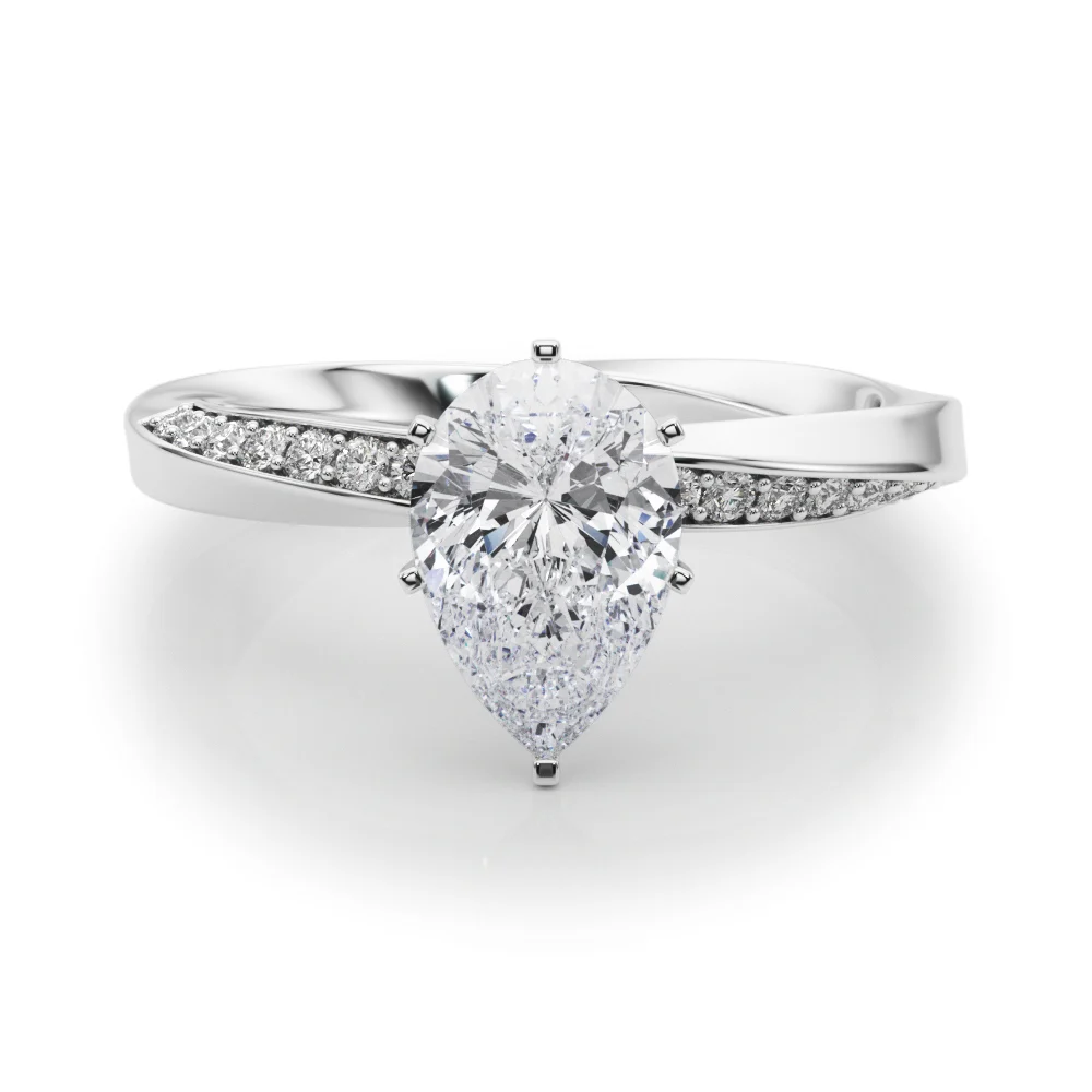 Single Row Twisted Prong Engagement Ring - Image 19